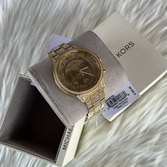 NEW Authentic Michael Kors Gold & Crystal Watch - Picture 3 of 15